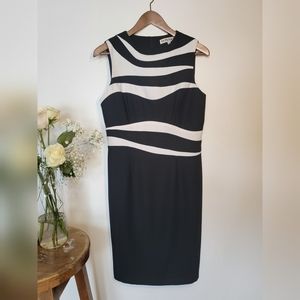 DONNA B black and white mini dress. Size 6